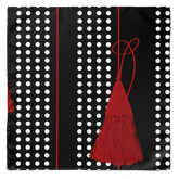 THE POLKA TASSELS SILK POCKET SQUARE